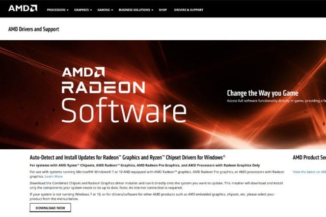 AMD Spletna stran za prenos graficnih gonilnikov