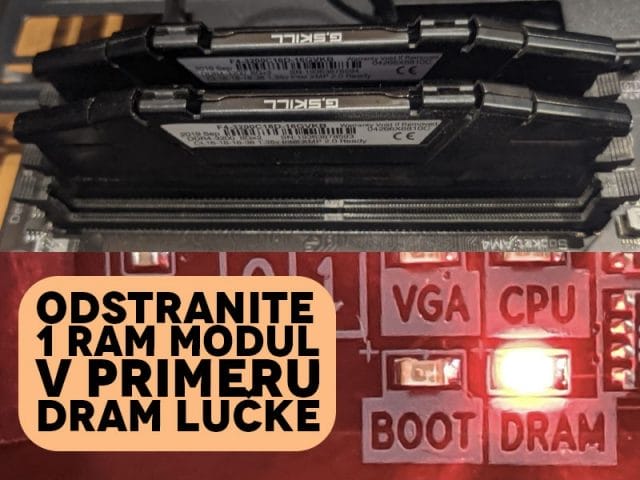 DRAM Debug Led Lucka Odstranitev RAM