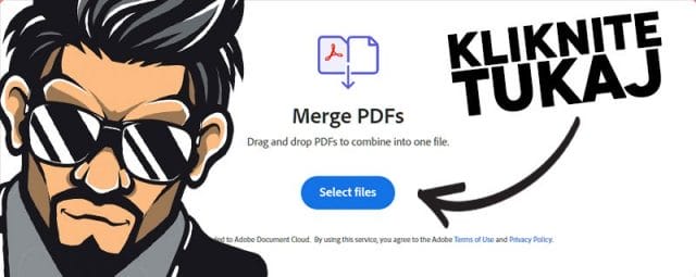 Zdruzevanje PDF Dokumentov z Adobe PDF Merge Spletnim Programom