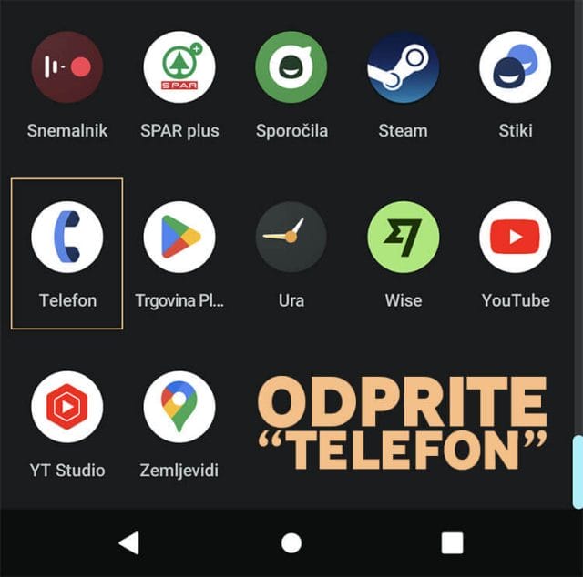 Telefon ikona v vaši napravi Android