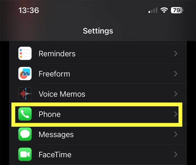 Telefon nastavitve na iOS Napravah