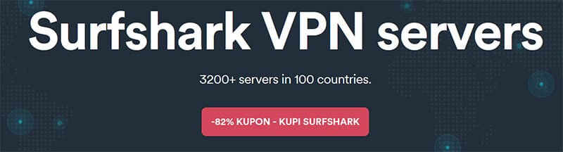 Surfshark VPN nudi več kot 3200 serverjov v 100 različnih državah