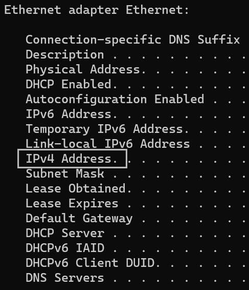 ipv4 je ip naslov vašega omrezja v CMD z funkcijo ipconfig all