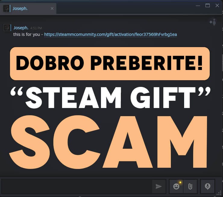 Steam Gift Phishing Scam Prevara
